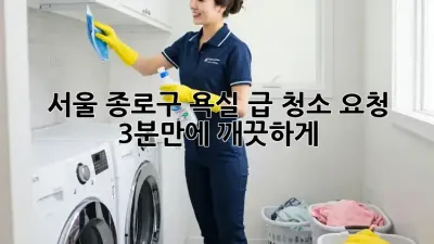 서울 종로구 욕실 급 청소 요청? 3분만에 깨끗하게!